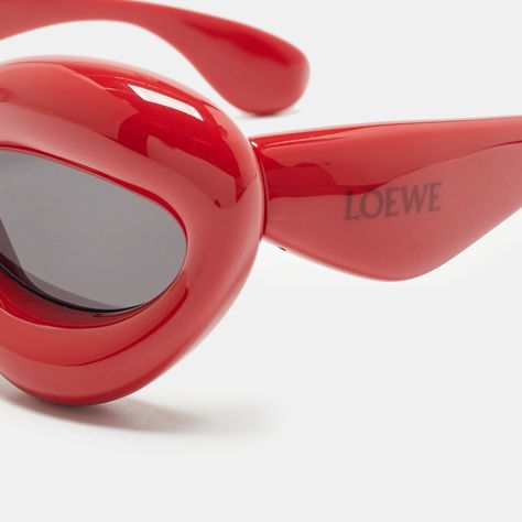 Loewe Red LW400971 Inflated Cat Eye Sunglasses Luxury Closet, Cat Eye Sunglasses, Cat Eye, Sunglasses, Red, Clothes Design, Luxury Wardrobe