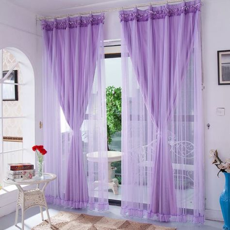 Purple Curtains Living Room, Lilac Curtains, Lilac Room, Living Room Panelling, Sliding Curtains, Purple Shower Curtain, Purple Curtains, Living Room Drapes, Purple Rooms