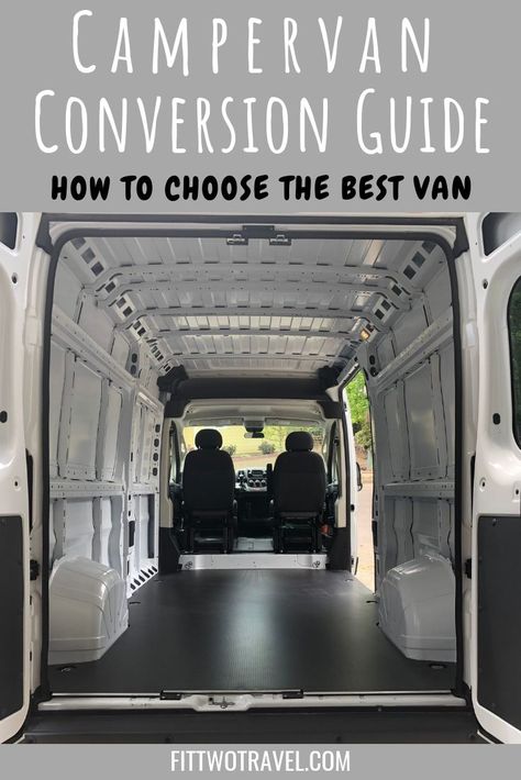 How to choose the best van for your DIY campervan conversion guide. We have compared the best vans to use for your campervan build, including sprinters, promaster, and transit. Find out all the specifics of each van and which van is best for you #vanlife #campervan #campervanconversion fittwotravel.com Campervan Build, Van Life Aesthetic, Best Van, Best Vans, Diy Van Conversions, Diy Campervan, Campervan Conversion, Van Conversion Interior, Campervan Life