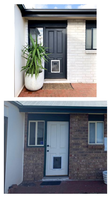 Bauwerk limewash painted brick exterior. Before and after.  Follow my reno journey at @oakbankreno on Instagram Painted Brick Before And After Exterior, Red Brick House Before And After, Limewash Brick Before And After, 70s Brick House Exterior Makeover Australia, Painted Brick Before And After, Painted Brick House Before And After, Limewash Brick Exterior Before And After, Australian Brick House Exterior Makeover, Painted Brick And Siding Exterior