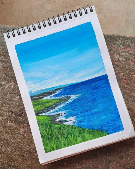 Day 13/15 Painting landscapes series 🎨🖌 [Acrylicpainting, landscapes, nature painting] #landscapespainting#acrylicpainting#landscapes#naturepainting#canvaspainting#day15challenge#artistsoninstagram#artoninstagram#fyp#explorepage Natural Scenery Painting Easy, Simple Gouache Painting, Nature Drawing Painting, Simple Gouache, Simple Arts, Easy Scenery, Texture Paintings, Paintings Easy, Scenery Painting