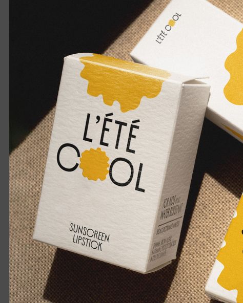 Yellow Packaging Design, Yellow Brand Identity, Sunscreen Branding, Yellow Branding Design, Yellow Branding, Cool Branding, Yellow Packaging, Creative Wine Label, Sunscreen Packaging