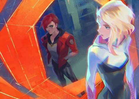 Spiderman And Spider Gwen, Arcane Vi, Image Spiderman, Spiderman Spider, Spider Art, Fandom Crossover, Gwen Stacy, Spider Gwen, Spider Woman