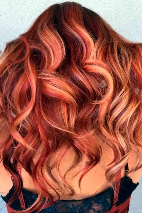 Auburn Balayage, Red Hair With Highlights, Long Bobs, Red Blonde Hair, Red Curly Hair, Copper Hair Color, Red Highlights, Hair Color Highlights, Hair Color And Cut