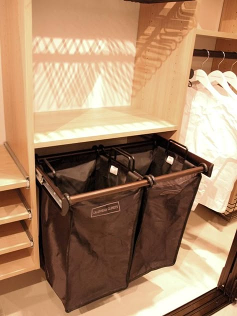 Laundry Basket Storage In Closet, Closet Laundry Basket Storage, Closet Laundry Basket Ideas, Walk In Closet Laundry Basket, Built In Laundry Hamper Master Closet, Hamper In Closet Ideas, Walk In Closet Hamper Ideas, Linen Closet With Hamper, Laundry Basket In Wardrobe