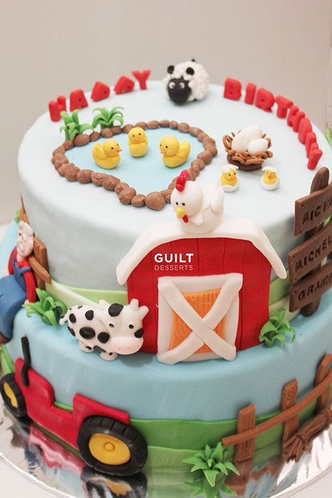 old macdonald had a farm...cake... Farm Cake Birthday, Old Macdonald Birthday Party, Birthday Cake For Twins, Old Macdonald Birthday, Mcdonalds Birthday Party, Farm Birthday Cakes, Barnyard Cake, Barn Cake, Twin Birthday Cakes