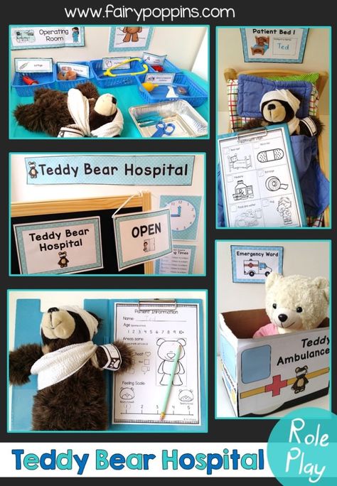 Counting Bear Activities - Fairy Poppins Hospital Activities, Teddy Bear Hospital, Ambulance Craft, Fairy Poppins, Doctor Role Play, Counting Bears, Dramatic Play Printables, Community Helpers Theme, Role Play Areas