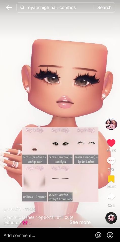 (not mine) Custom Royale High Faces, Royals High Faces, Royale High Face Ideas Girl, Faces Royale High, Royale High Faces Ideas, Dress To Impress Faces, Wonyoung Face, Royale High Outfit Ideas, Rh Combos