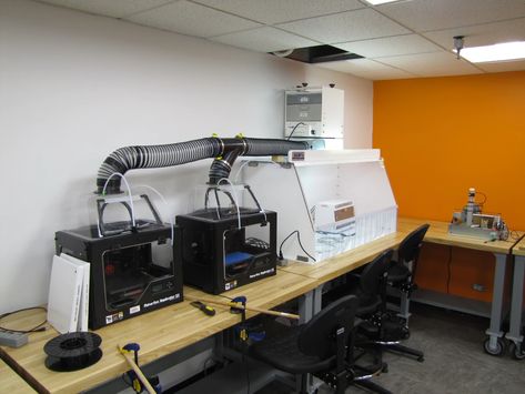 How to Ventilate Your 3d Printing Workspace – 3D Printing Canada Electronics Workspace, Build A 3d Printer, Digital Dentistry, Printer Desk, 3d Printer Enclosure, 3d Printing Business, 3d Printing Industry, 3d Printing Diy, Workshop Design