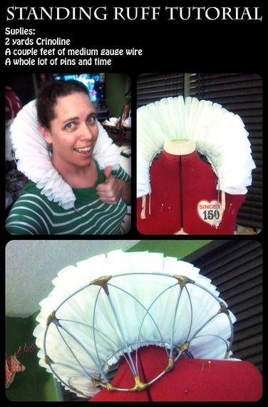 Liked on Pinterest: How to make a standing Elizabethan ruff tutorial Elizabethan Ruff, Costume Carnaval, Costume Tutorial, Cosplay Tutorial, Costume Patterns, Cosplay Diy, Cosplay Tips, Standing Collar, Historical Costume