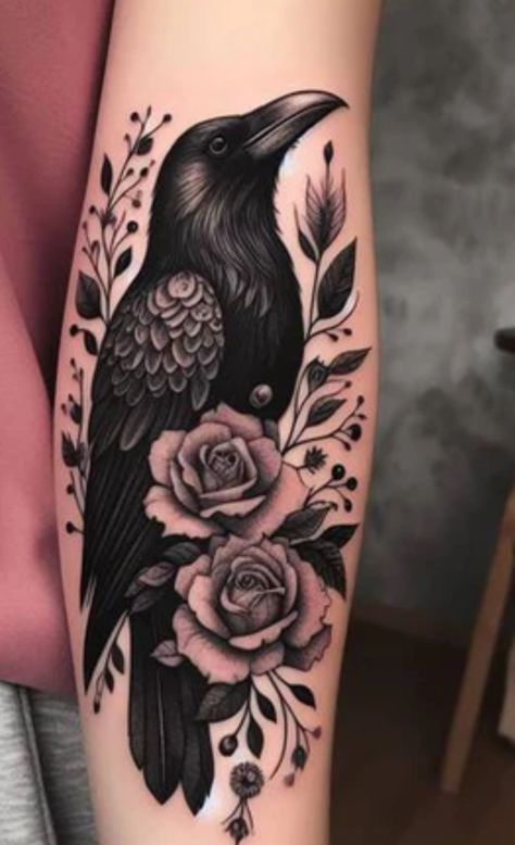 Feminine Lioness Tattoo, Feminine Forearm Tattoo, Tattoo Writing Styles, Crow Tattoos, Forearm Cover Up Tattoos, Tatuaje Cover Up, Rabe Tattoo, Tattoo Writing, Crow Tattoo Design