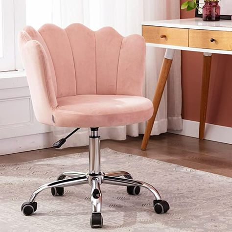 Amazon.com: Fluffy Fuzzy Desk Chair Cute Pink Faux Fur Vanity Chair Height Adjustable Swivel Accent Chair Small Home Office Desk Chair with Chrome Base : Everything Else Cute Desk Chair, Pink Velvet Chair, Modern Desk Chair, Velvet Office Chair, Adjustable Office Chair, Chairs For Small Spaces, Velvet Accent Chair, Vanity Chair, Shell Chair