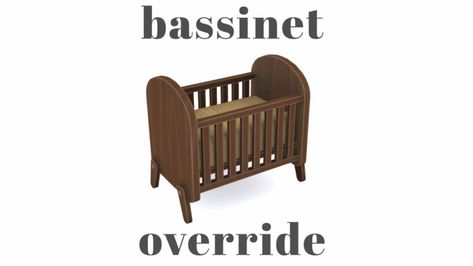 smol - bassinet default override | Charly Pancakes on Patreon Vintage Toddler Bed, Sims Home, Newborn Bassinet, Newborn Crib, Single Bed Mattress, The Sims 4 Pc, Tumblr Sims 4, Single Bed Frame, Sims 4 Mm