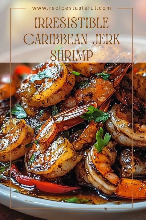 Spice up your meal with these Irresistible Caribbean Jerk Shrimp! Marinated in flavorful jerk seasoning and zesty lime juice, these shrimp are quick to prepare and perfect for grilling or sautéing. Serve them on skewers or over rice for a delicious tropical feast. Jerk Shrimp Recipe, Caribbean Appetizers, Caribbean Shrimp, Jerk Seasoning Recipe, Jerk Shrimp, Shrimp Stew, Satisfying Meals, Jamaican Dishes, Marinated Shrimp