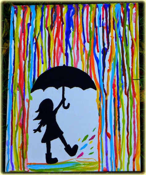 An Easy Acrylic Painting for Beginners Acrylic Painting For Kids, Kids Canvas Painting, Rain Painting, Watercolor Paintings For Beginners, Simple Canvas Paintings, Kids Canvas, Easy Canvas Painting, Watercolor Paintings Easy, Acrylic Painting For Beginners