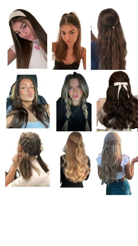 Hairstyles idea Hairstyles For Medium Length Hair For School, Brown Hair Hairstyles, Cute Easy Hairstyles, Hairstyles Brunette, Hairstyles School, Hair For School, Hairstyles For Medium Length Hair, Medium Length Hair, Hairstyles For School