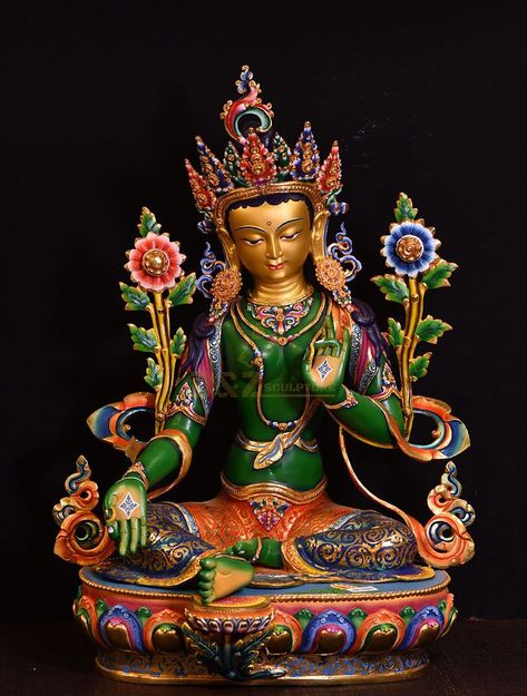 the green tara Green Tara Maa Wallpaper, Green Tara Goddesses, Green Tara Maa, Heavenly Clothes, Tara Maa, Wax Sculpture, Tara Goddess, Statues For Sale, Wallpaper Mobile