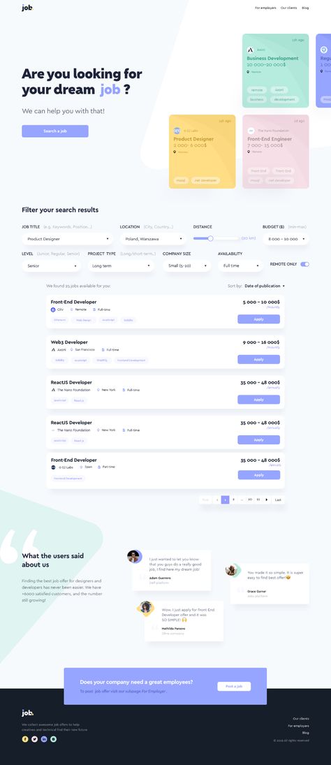 Site Design Website, Job Portal Website, Web Design Jobs, Portal Website, Job Page, Ui Design Dashboard, Blog Website Design, Job Website, Ui Design Website