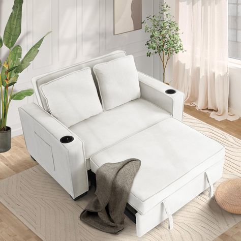 PRICES MAY VARY. ⭐【𝟯-𝗶𝗻-𝟭 𝗖𝗼𝗻𝘃𝗲𝗿𝘁𝗶𝗯𝗹𝗲】: The sleeper sofa bed can easily be converted into an armchair, a guest bed, and a recliner. Not only can it meet your needs for watching TV, playing games, or taking a break, but it can also provide a place to stay for overnight friends. It is very practical for a limited small space. ⭐【 𝐖𝐢𝐭𝐡 𝗦𝗽𝗿𝗶𝗻𝗴 𝗦𝘂𝗽𝗽𝗼𝗿𝘁】: The convertible sofa bed is equipped with independent spring pocket support for comfortable sitting, which can minimi Small Room Couch, Couch Pull Out Bed, Boat Renovation, Small Couch In Bedroom, Large Chaise, Small Futon, White Futon, Sofa Bed For Small Spaces, Daybed Room