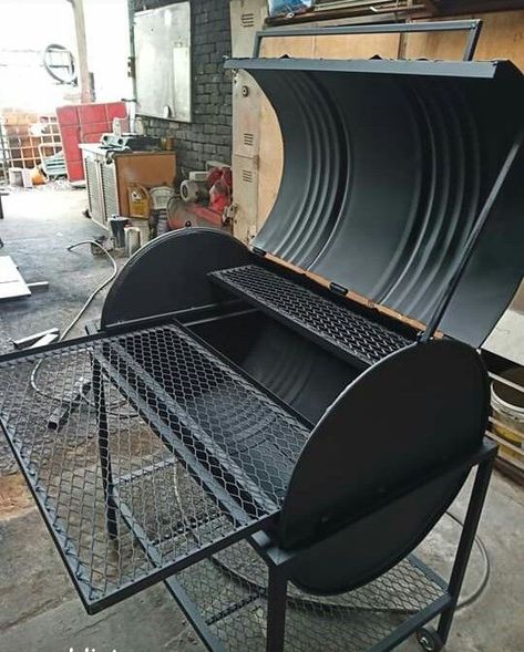 Oil Drum Bbq, شواية فحم, Barbeque Grill Design, Barrel Bbq, Diy Grill, Barbecue Design, Outdoor Bbq Grill, Diy Bbq, Bbq Grill Design