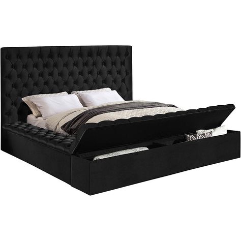 Black Velvet Bed, Black Platform Bed, Modern Upholstered Beds, Black Bed, Velvet Upholstered Bed, Tufted Bed, Velvet Bed, Upholstered Bed Frame, Black Bedding