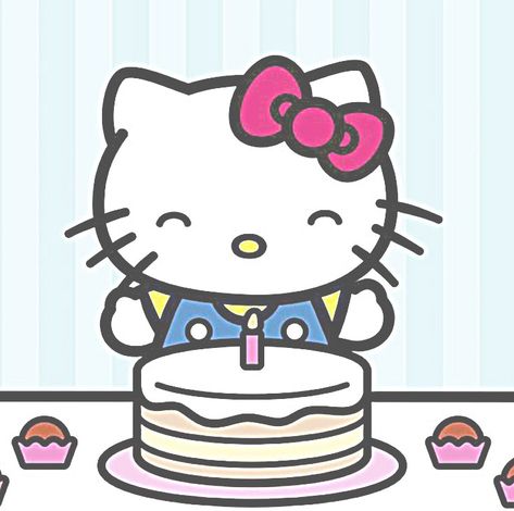 Hello Kitty Birthday Sticker, Hello Kitty Birthday Drawing, Cutesy Emoji, Cute Birthday Cake Drawing, Hello Kitty Cumpleaños, Hello Kitty Bday, Happy Birthday Hello Kitty, Hello Kitty Happy Birthday, Birthday Pfp