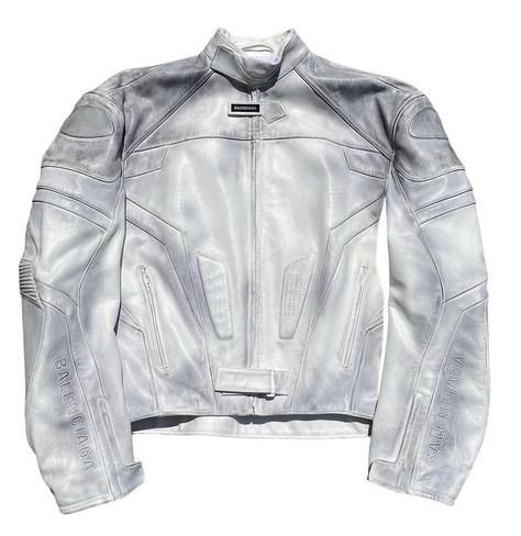 Balenciaga Ss23, Balenciaga Leather Jacket, Dirty White, Balenciaga Leather, Concept Clothing, Men's Leather Jacket, Junya Watanabe, July 1, Yohji Yamamoto