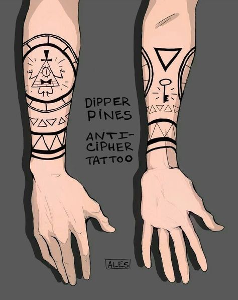 Gotik Tattoo, Cat Tattoo Ideas, Autumn Tattoo, Hand Doodles, Gravity Falls Fan Art, Dipper Pines, Gravity Falls Art, Tattoo Design Book, Tattoo Design Drawings