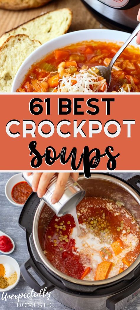 Dump Can Soup Recipes, Dump And Go Soup Recipes, Soups For Fall And Winter, Best Soups For Fall, Cheap Crockpot Soup, Winter Soups And Stews Crock Pots, Soups In Crockpot, Winter Soups Crockpot, Soups In A Crock Pot