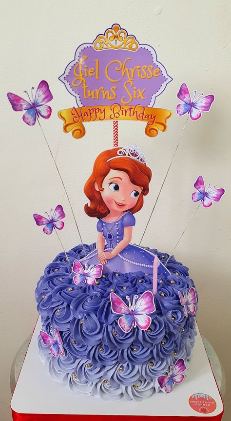 Sofia Birthday Cake, Sofia The First Birthday Cake, Princess Sofia Cake, Cake Frosting Designs, Number 1 Cake, Sofia The First Cake, Sofia Cake, Sophia The First, Barbie Birthday Cake