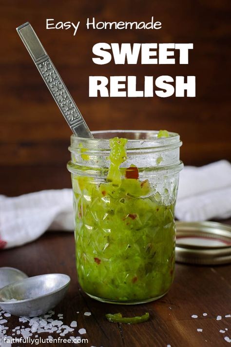 Sweet Relish Recipe Easy, Homemade Relish Recipes, Sweet Green Relish Recipe, Pickle Relish Recipe Easy, Homemade Relish From Cucumbers, Sour Dill Pickle Recipe, Homemade Sweet Relish, Sweet Relish Recipe, Canning Sauces