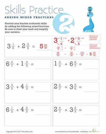 Worksheets: Adding Mixed Fractions with Unlike Denominators Adding Mixed Fractions, Mixed Fractions Worksheets, Mixed Fractions, Fraction Practice, 5th Grade Worksheets, Math Organization, Fifth Grade Math, Fractions Worksheets, Math Fractions