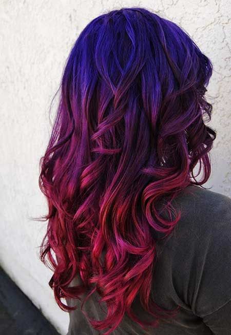 Purple And Red Hair, Hair Color Red Ombre, Violet Hair Colors, Trendy We Fryzurach, Dyed Tips, Hair Dye Tips, Red Ombre Hair, Galaxy Hair, Brown Ombre Hair