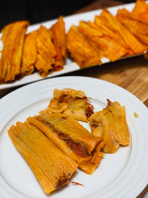 Chile Colorado Tamales - Easy DIY Recipes Best Pork Tamales Recipe, Colorado Sauce, Tamale Masa Recipe, Authentic Tamales Recipe, Easy Tamales Recipe, Authentic Cajun Recipes, Tamales Recipe Pork, Masa Recipes, Masa For Tamales