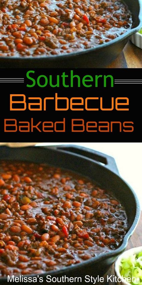 Barbecue Baked Beans, Southern Baked Beans, Beans Baked, Southern Bbq, Best Baked Beans, Southern Side Dishes, Bbq Baked Beans, Bbq Beans, Baked Bean Recipes