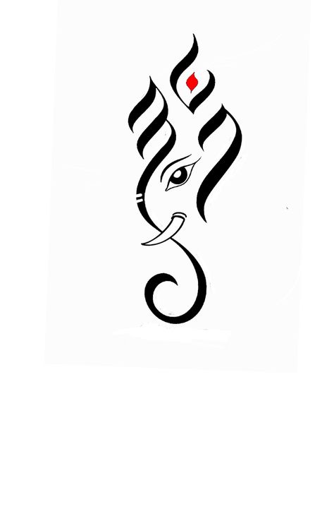 Ganesh Minimalist Tattoo, Ganpati Tattoo Designs, Ganesh Tattoo Design, Ganpati Tattoo, Ganesha Tattoo Design, Om Tattoos, Aum Tattoo, Meaning Full Tattoos, Devanagari Calligraphy