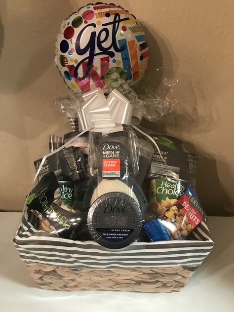 Get well soon gift basket Grey Gift Basket Ideas, Get Well Soon Gift Ideas For Boyfriend, Get Well Soon Basket For Men, Get Well Soon Gift Ideas For Men, Get Well Basket For Men, Get Well Soon Gift Basket, Get Well Soon Basket, Get Well Soon Gift Ideas, Easter God