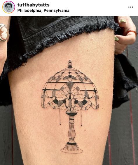 Fine Line Shaded Tattoo, Random Object Tattoo, Vintage Glass Tattoo, Tiffany Lamp Tattoo, Vintage Lamp Tattoo, Still Life Tattoo, Burlesque Tattoo, Sydney Tattoo, Window Tattoo