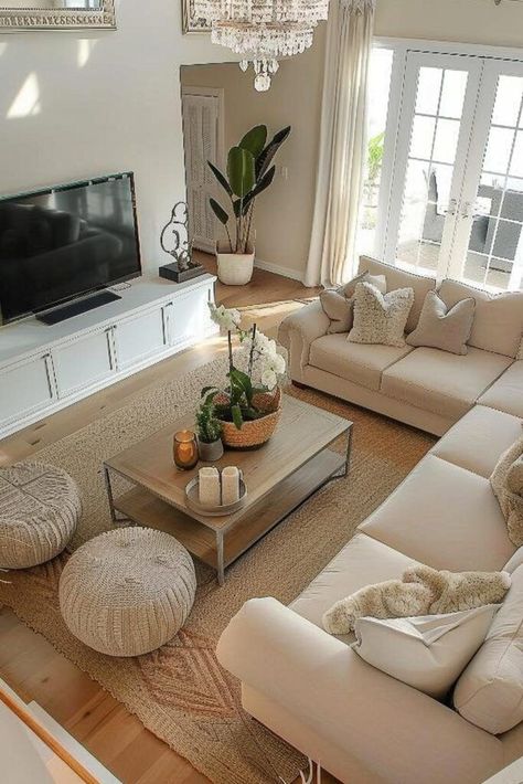 Sala Vintage, Sofa Wooden, Organic Living Room, Earthy Living Room, Natural Living Room, Apartment Living Room Design, Living Room Design Inspiration, Plush Sofa, Small Living Room Decor