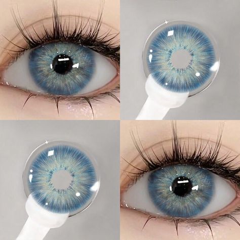 Blue Contacts Makeup, Contact Lenses For Brown Eyes, Rare Eye Colors, Indigo Eyes, Eye Lens Colour, Green Contacts Lenses, Rare Eyes, Blue Eye Color, Colored Eye Contacts