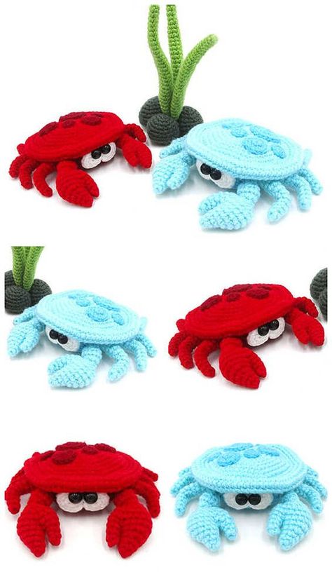 Mini Crab Crochet Pattern Free, Crochet Crab Amigurumi Free Pattern, Free Crochet Crab Pattern, Crab Amigurumi Free Pattern, Crochet Hermit Crab Free Pattern, Crab Crochet Pattern Free, Crochet Crab Pattern Free, Amigurumi Crab, Crab Crochet