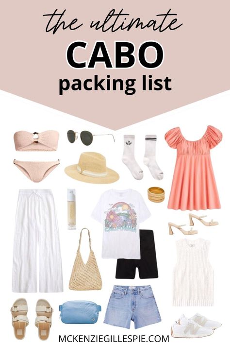 Discover the ultimate Travel Packing list for Cabo, Mexico, with our expert Travel Tips. Whether you're visiting for the beaches, restaurants, or nightlife, this guide offers advice on what to pack for this top Travel Destination. Learn how to plan your outfits for every activity and make the most of your time in Cabo. Weekend Packing List, Travel Packing Tips, Weekend Packing, Travel Packing List, Winter Date Night Outfits, Ultimate Packing List, Cabo Mexico, Comfortable Walking Shoes, Hawaiian Outfit