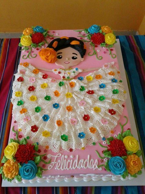 Mexican Party Cupcake Ideas, Simple Mexican Theme Cake, Baby Shower Dress For Mom, Desserts Birthday, Dress For Mom, Mexican Cake, Buffet Dessert, Mexican Birthday Parties, Fiesta Cake