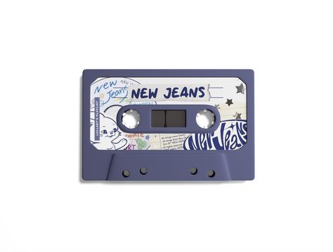 New Jeans Album Poster, New Jeans Aesthetic Stickers, Kpop Cassette Tapes, Cassette Tape Sticker, New Jeans Album Cover, New Jeans Graphic Design, New Jeans Widget, Newjeans Albums, Cassette Tapes Aesthetic