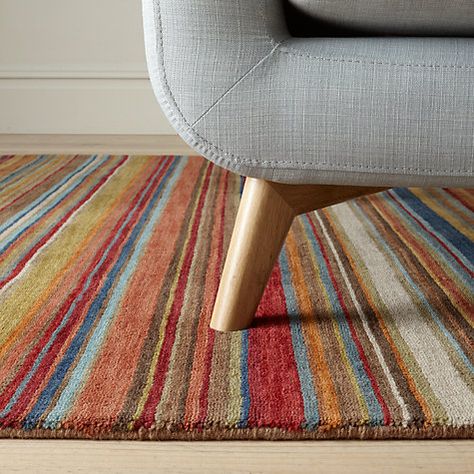 Buy John Lewis Russet Multistripe Rug Online at johnlewis.com Scandi Rug, Rug Buying Guide, Rugs Uk, Hall Rugs, Carpet Shops, Happy House, Gradient Design, Rich Color Palette, Circle Rug