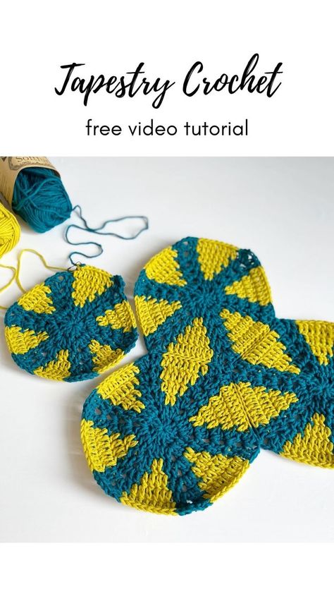 Free Tapestry Crochet video tutorial with Catherine Crochets on YouTube Tapestry Crochet Hat, Pretty Knots, Crochet Colorwork, Round Tapestry, Tapestry Crochet Patterns, Crochet Circles, Crochet Lessons, Crochet Videos Tutorials, Crochet Tapestry