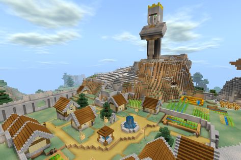 Minecraft Aesthetic Village, Village Minecraft, Giant Statue, Village Aesthetic, Aesthetic Village, Minecraft Kingdom, Minecraft Statues, Minecraft Village, Aesthetic Gallery