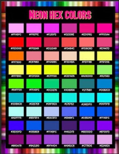 Color Chart & HEX Codes, Printable, Designer Quick Reference, Cheat Sheet Design © Airam Cordido 2023 INSTANT DOWNLOAD 3 x JPG Files - A4 (210 x 297) - A3 (297 x 420) - A2 (420 x 594) These downloads are vector graphics and can be sized accordingly to any size you like by your print shop or yourself!  For more information about digital downloads please visit this link: https://www.etsy.com/help/article/3949 In order to view and print this item you will need to have a PDF reader installed. You ca Poster To Print, Hex Codes, Hex Colors, Neon Color, Cheat Sheet, Cheat Sheets, Neon Colors, Landscape Prints, Color Theory