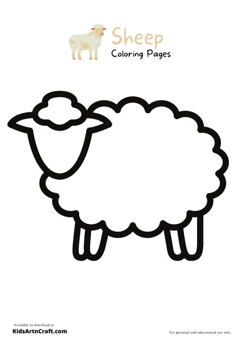 Sheep Coloring Pages For Kids – Free Printables Check more at https://www.kidsartncraft.com/sheep-coloring-pages/ Sheep Coloring Page, Printables Free Kids, Animal Quilts, Free Kids, Coloring Pages For Kids, Coloring Page, Free Printables, Sheep, Coloring Pages