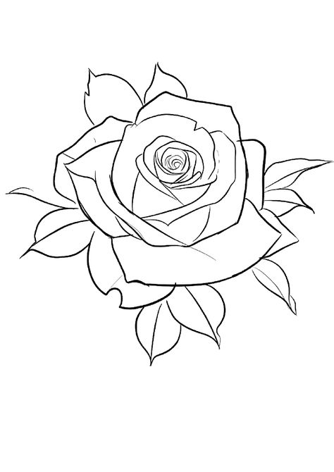 Rose Outline Tattoo, Chest Tattoo Stencils, Rose Tattoo Stencil, Simple Rose Tattoo, Realistic Rose Tattoo, Rose Outline, Rose Flower Tattoos, Rose Drawing Tattoo, Rose Hand Tattoo